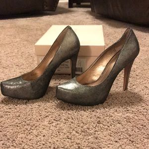 BCBGeneration gunmetal/metallic suede pump